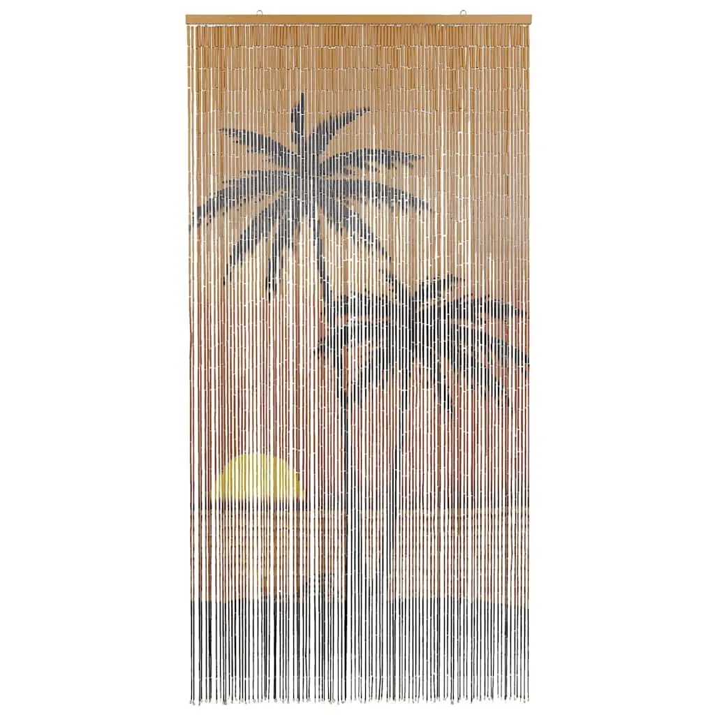 Insect Door Curtain Palm Tree Print 100x200 cm Bamboo Fly Screen Room Divider Multicolour