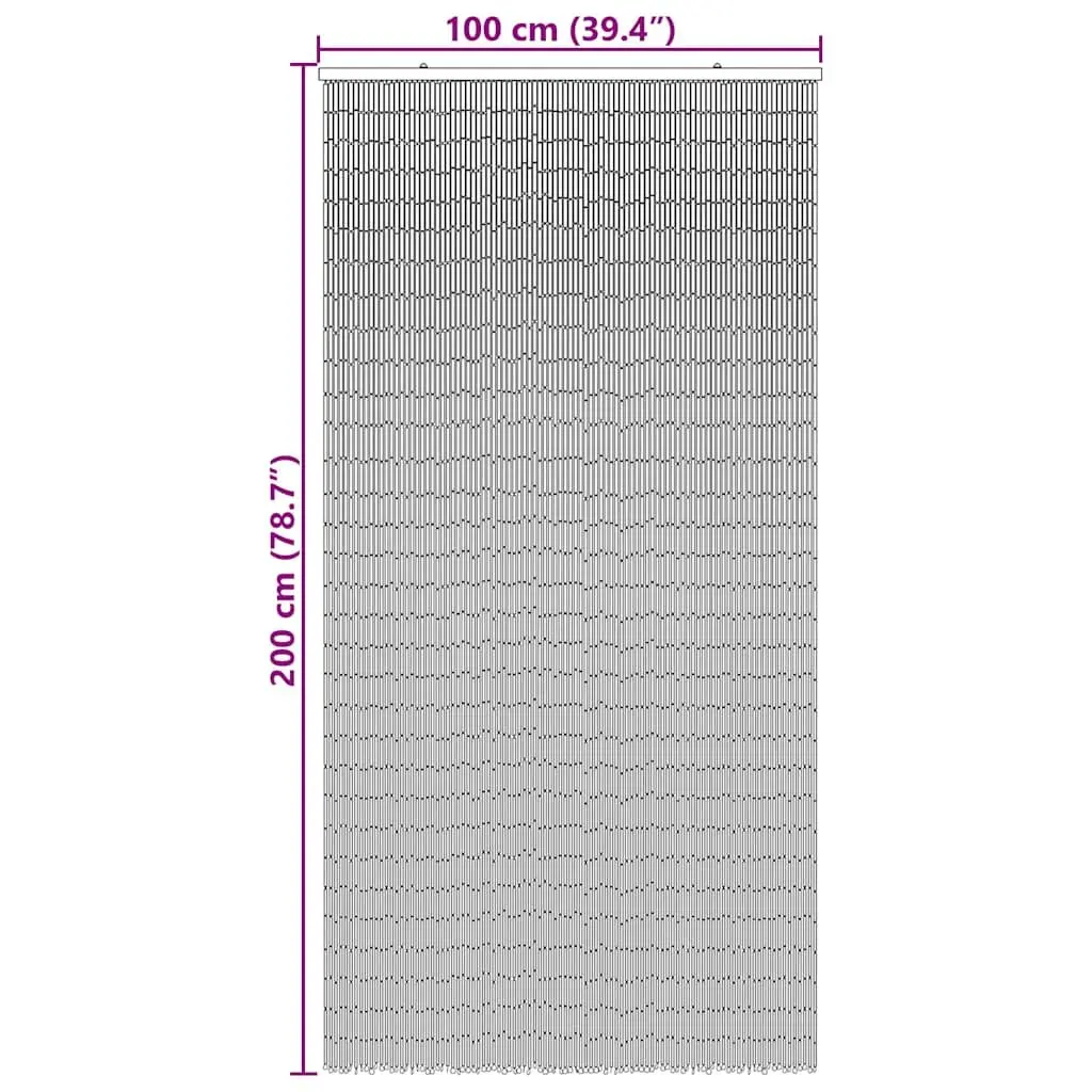 Insect Door Curtain Palm Tree Print 100x200 cm Bamboo Fly Screen Room Divider Multicolour