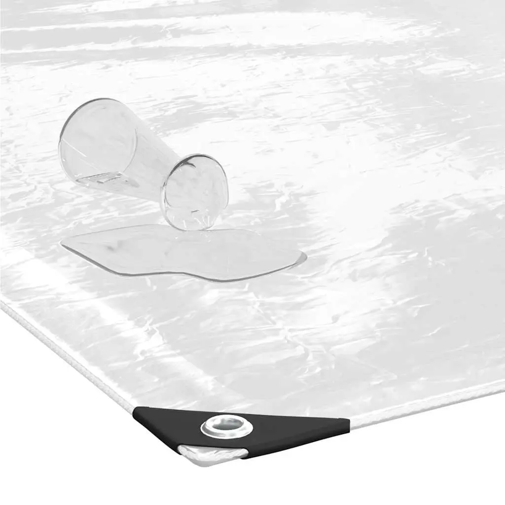 Clear Tarpaulin PVC Sheet Outdoor Cover 3x5m Transparent with Eyelets