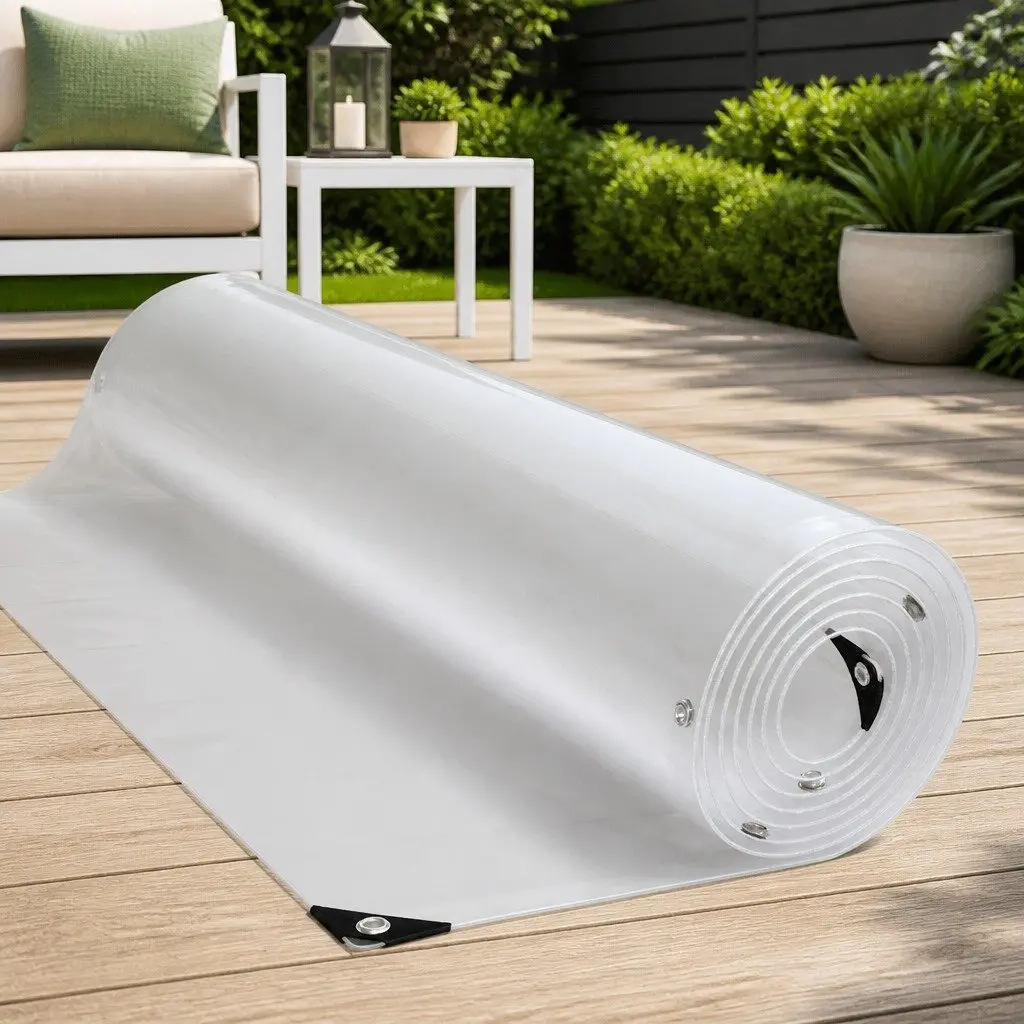 Clear Tarpaulin 3x6m Waterproof Transparent PVC Garden Cover Sheet