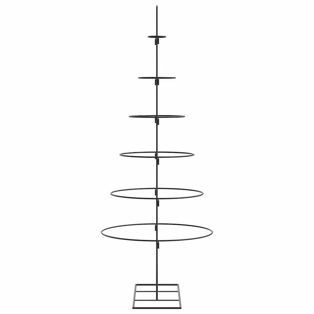 Metal Christmas Tree Frame DIY Decoration 150cm Black Modern Seasonal Holiday Decor
