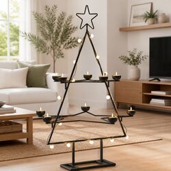 Metal Christmas Tree Decoration 75cm Black DIY Modern Holiday Display Stand