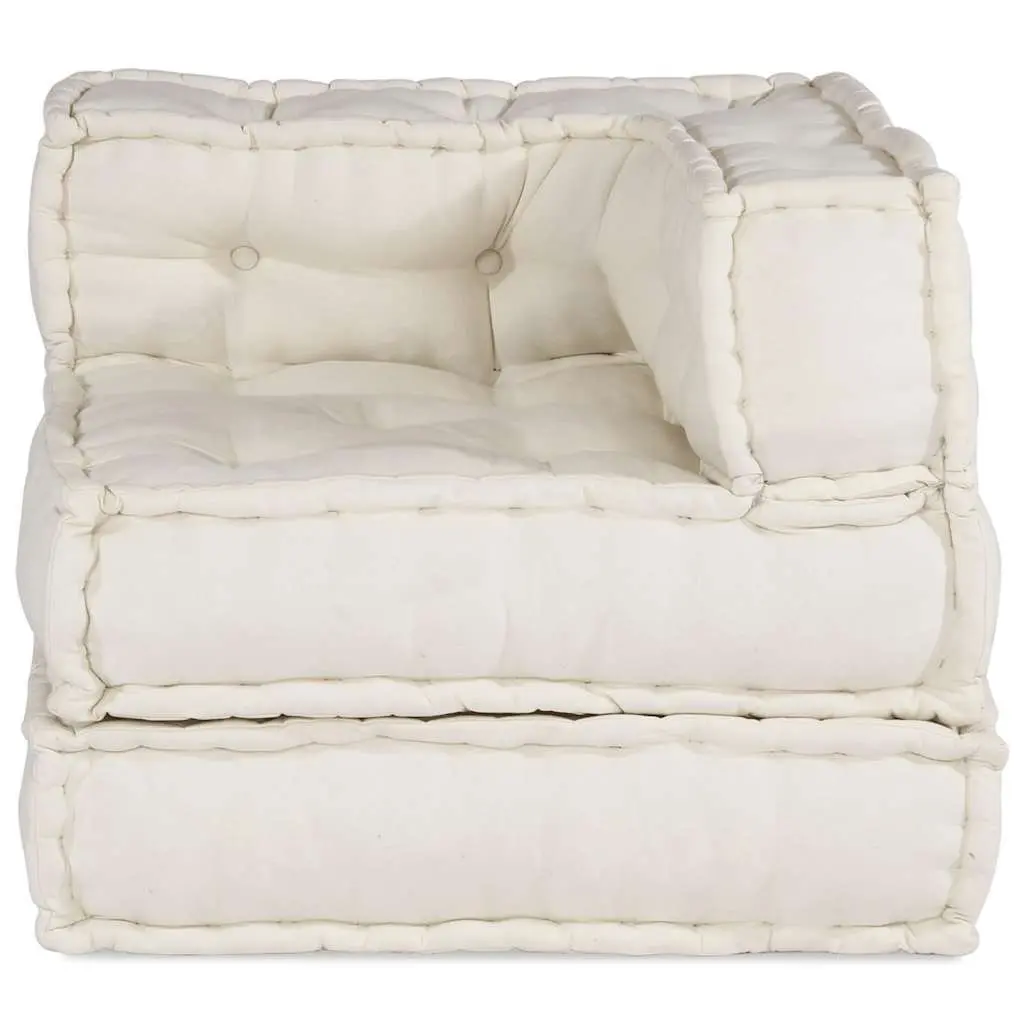 Modular Sofa Unit Floor Cushion Cream 70x70x54 Soft Seating