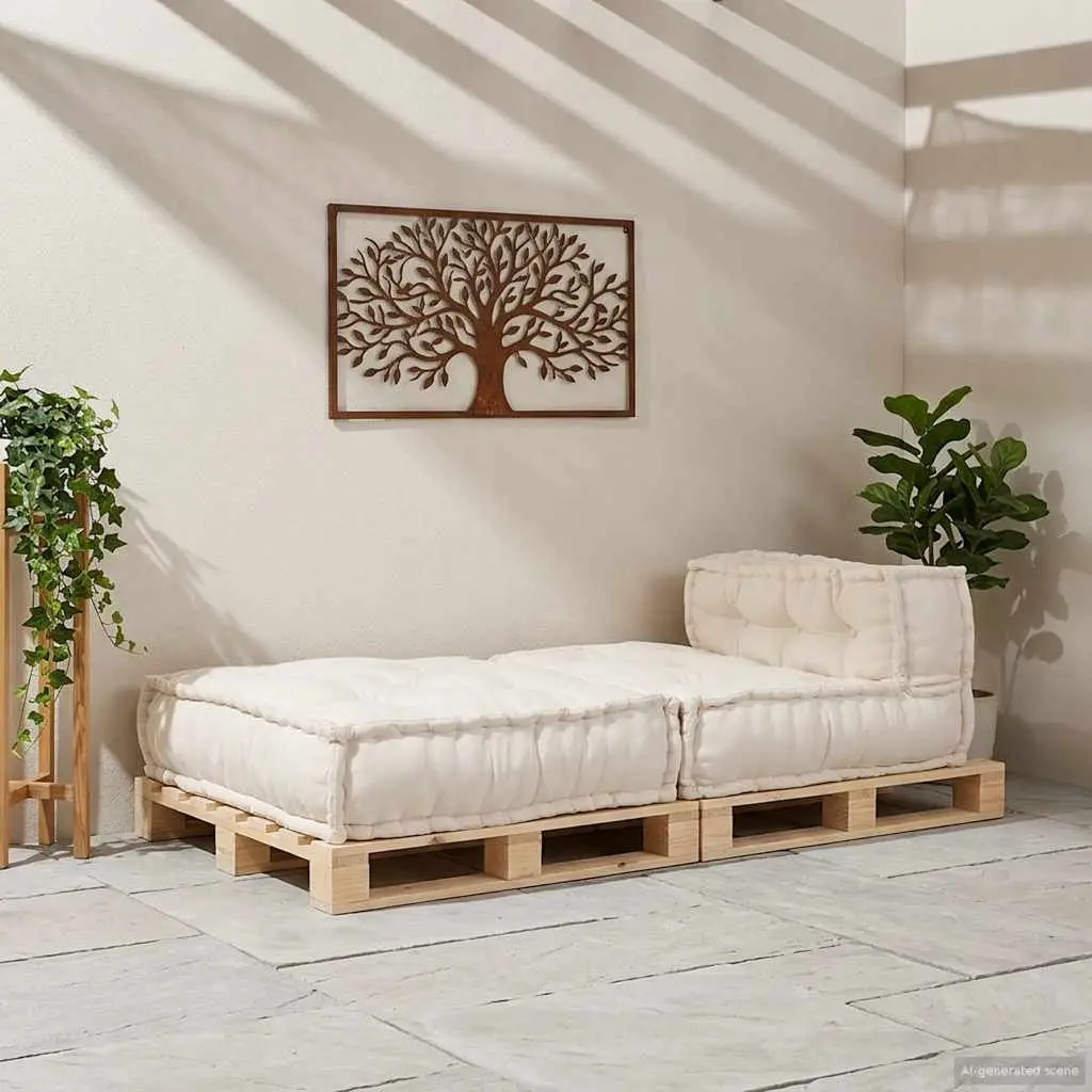 Modular Sofa Unit Floor Cushion Cream Foam Filling Lounge Seating 70 x 70 x 54 cm
