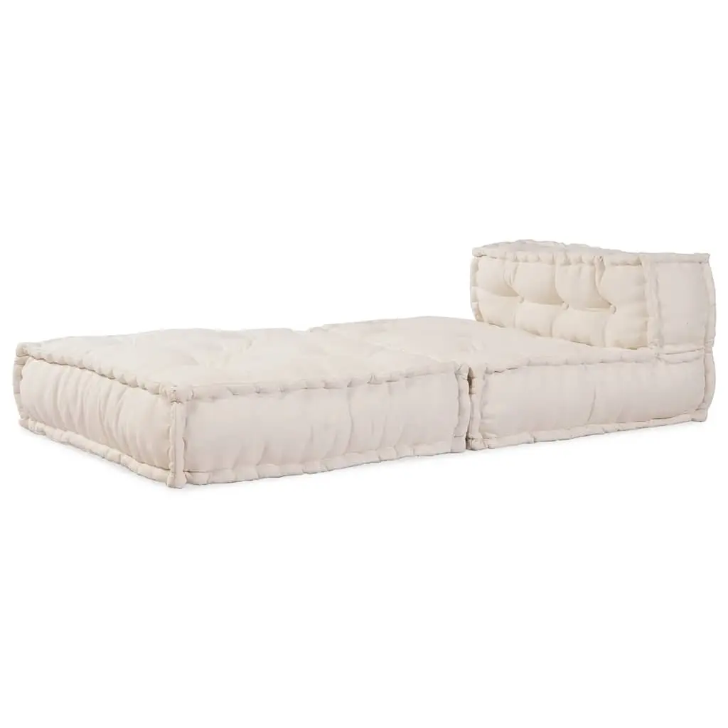 Modular Sofa Unit Floor Cushion Cream Foam Filling Lounge Seating 70 x 70 x 54 cm