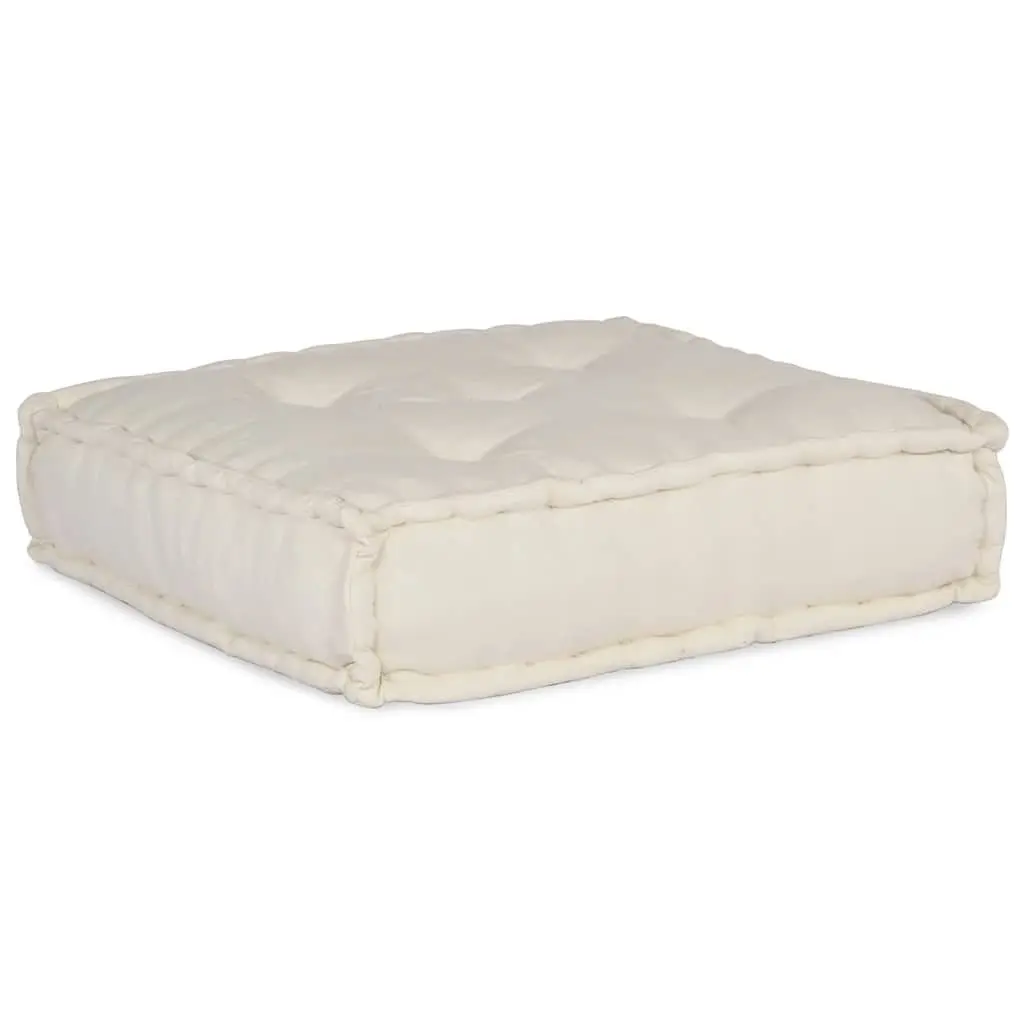 Modular Sofa Unit Floor Cushion Cream Foam Filling Lounge Seating 70 x 70 x 54 cm