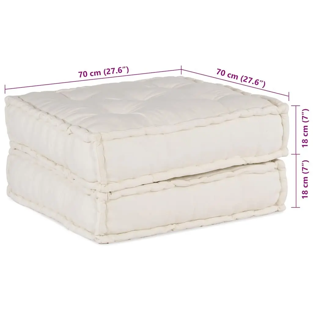 Modular Sofa Unit Flexible Seating 70x70x36 Cream