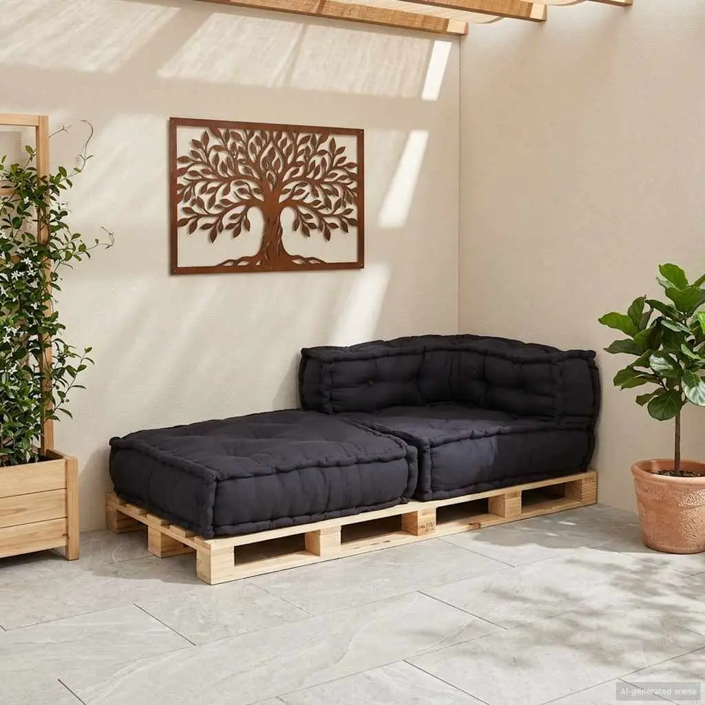 Modular Sofa Unit Floor Cushion Anthracite Lounge Seating 70 x 70 x 54 cm