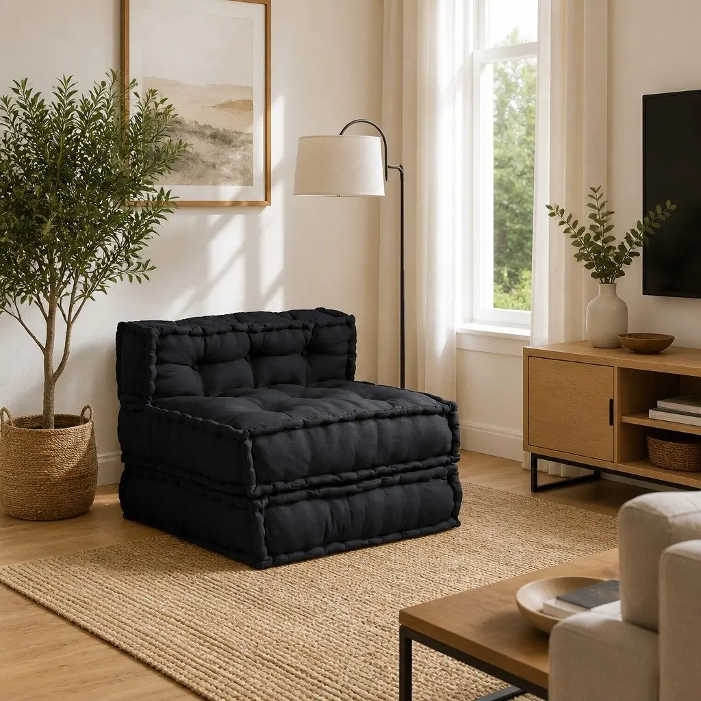 Modular Sofa Unit Floor Seating Reconfigurable 70 x 70 x 54 cm Anthracite Foam Filled