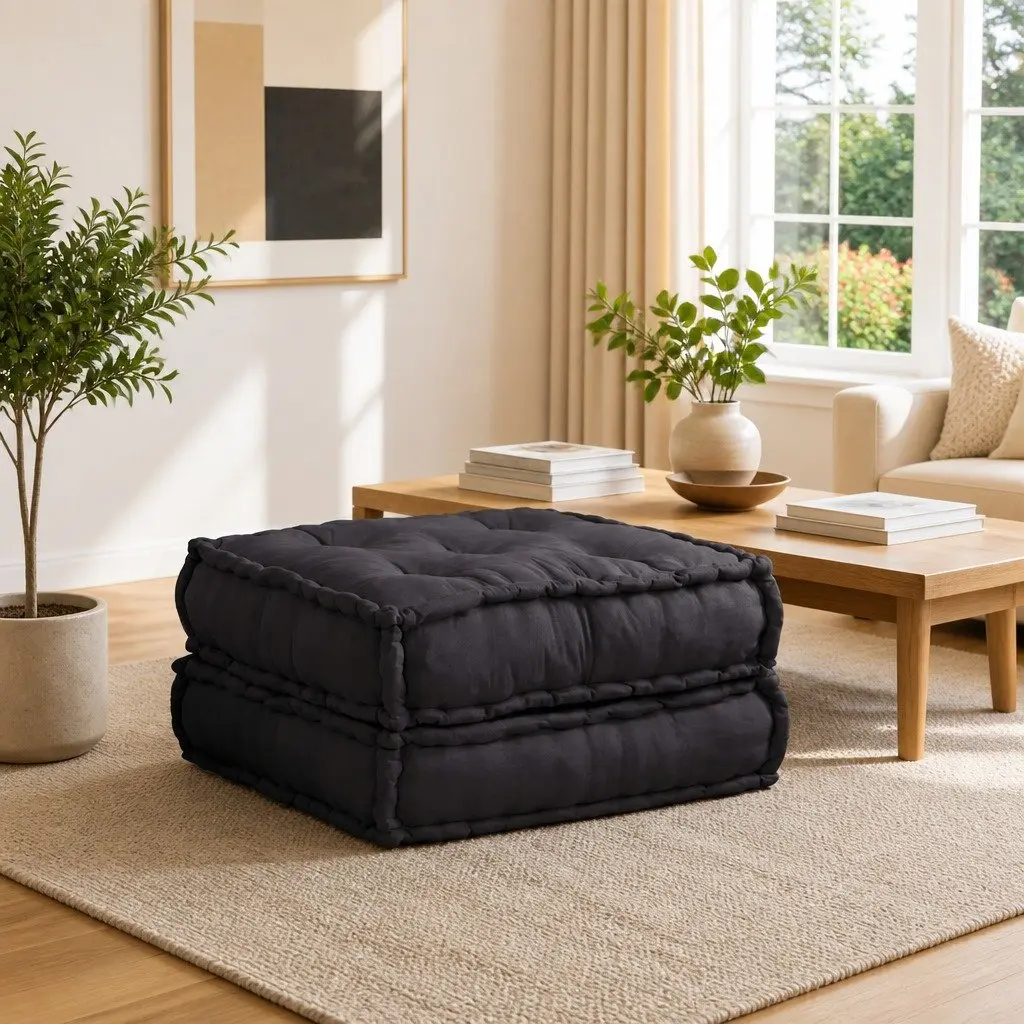 Modular Sofa Unit Cushioned Seat 70cm Anthracite Fabric Living Room Lounge