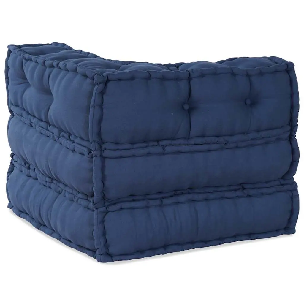 Modular Sofa Unit Indoor Outdoor Lounge Seating 70x70x56cm Blue Fabric Cushion