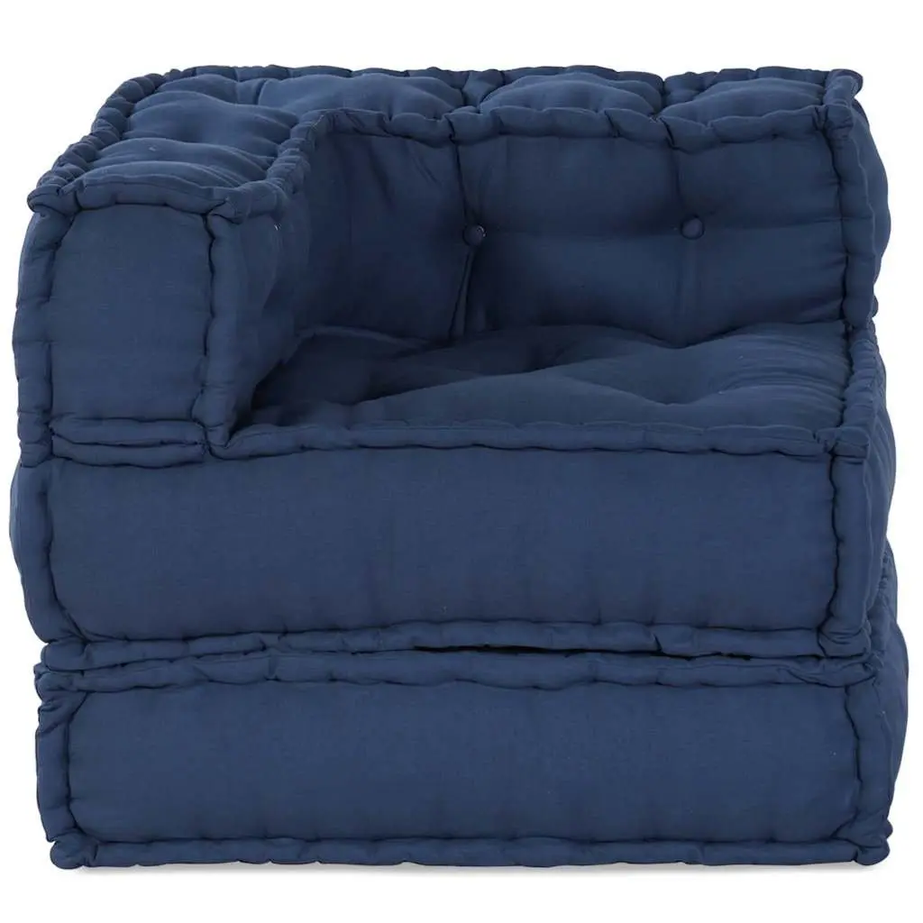 Modular Sofa Unit Indoor Outdoor Lounge Seating 70x70x56cm Blue Fabric Cushion