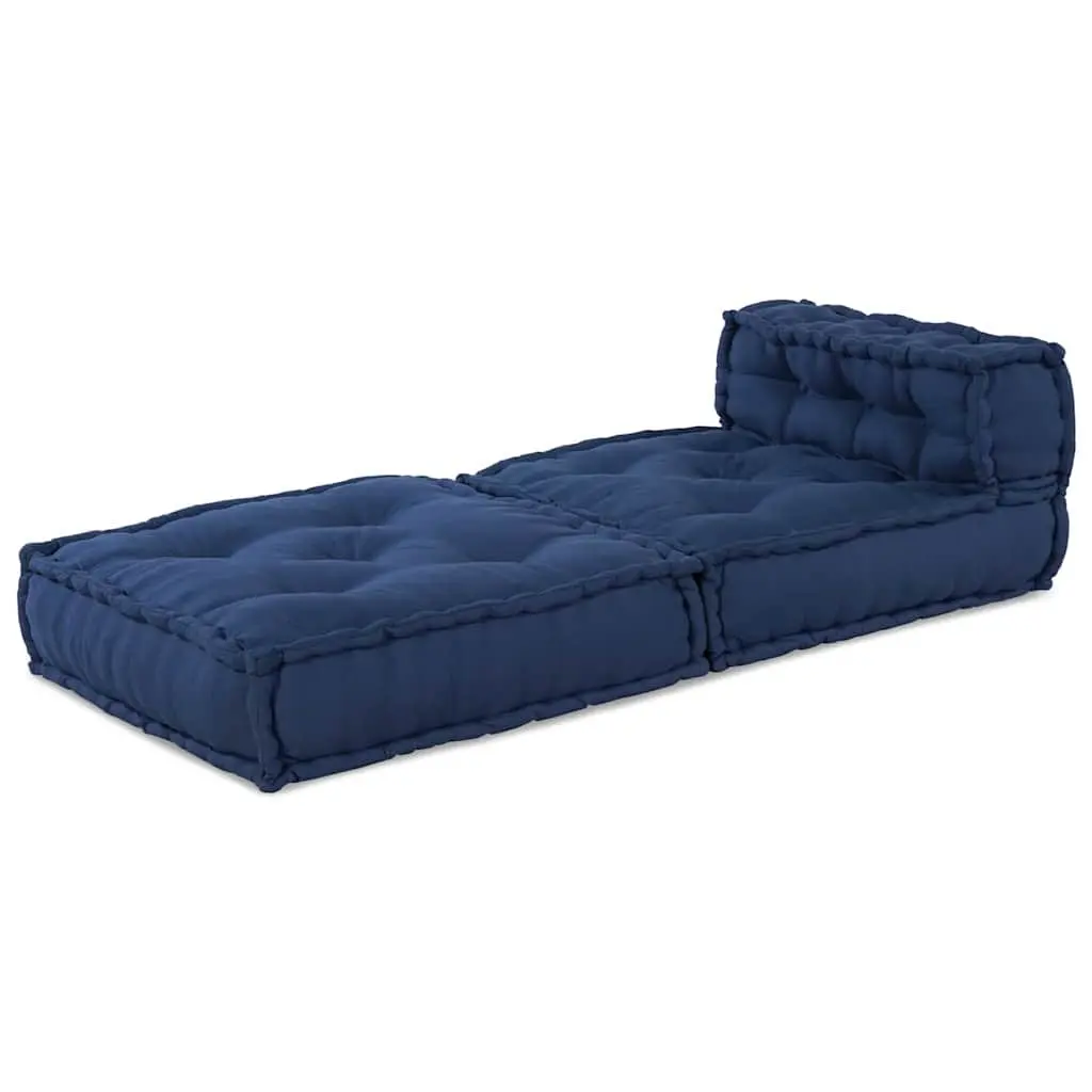 Modular Sofa Unit Indoor Outdoor Lounge Seating 70x70x56cm Indigo Fabric