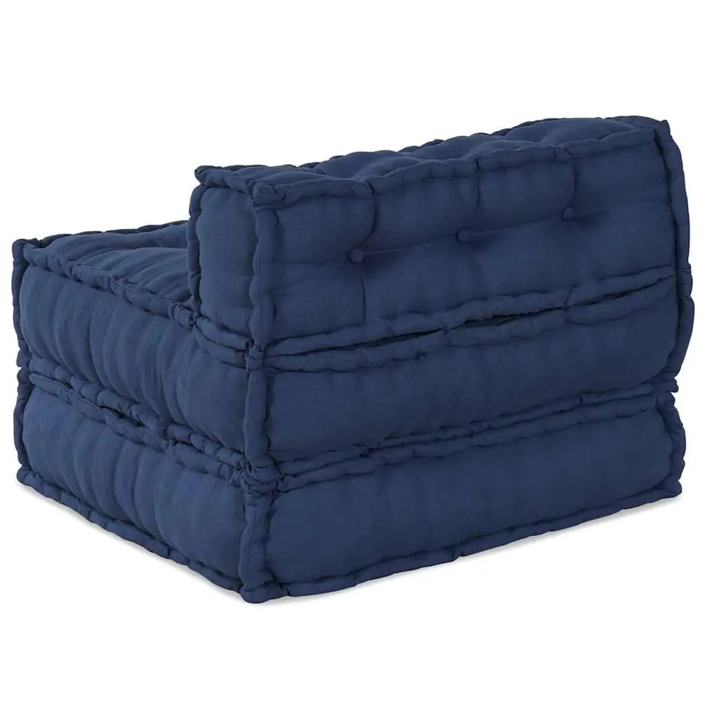 Modular Sofa Unit Indoor Outdoor Lounge Seating 70x70x56cm Indigo Fabric