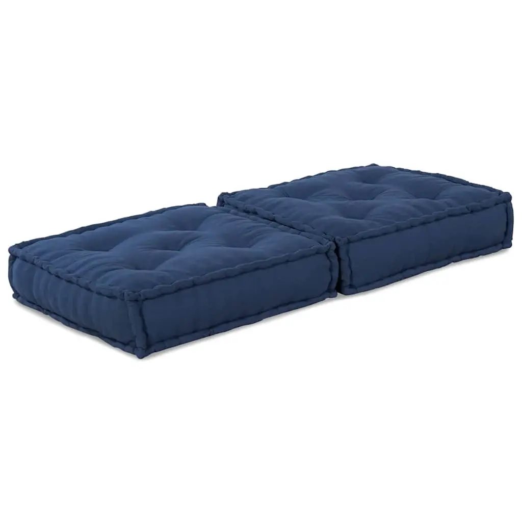 Modular Sofa Unit Indoor Outdoor Lounge Blue Fabric 70x70x36cm