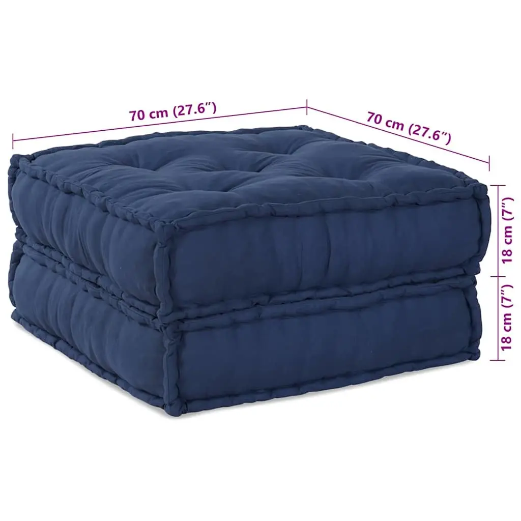Modular Sofa Unit Indoor Outdoor Lounge Blue Fabric 70x70x36cm