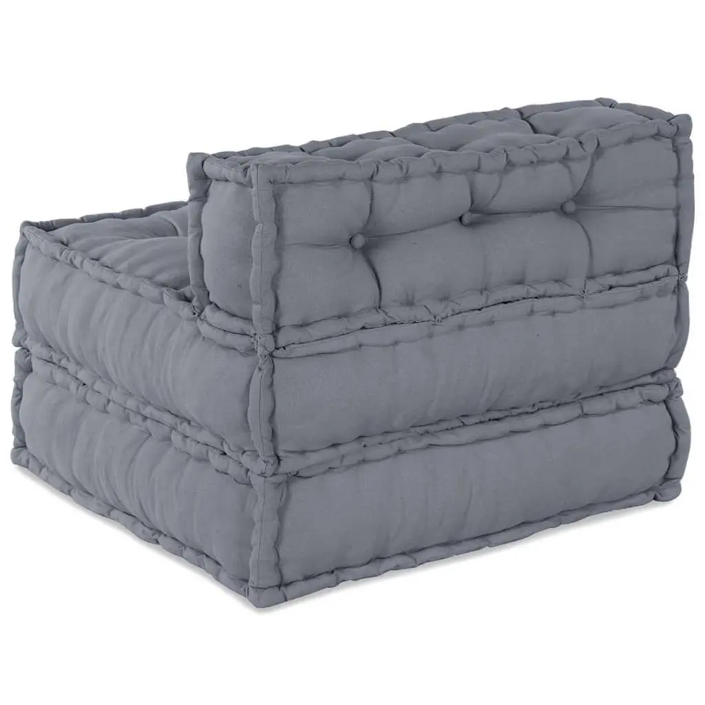 Modular Sofa Unit Grey 70x70x56cm Fabric Cushion Seating Indoor Outdoor