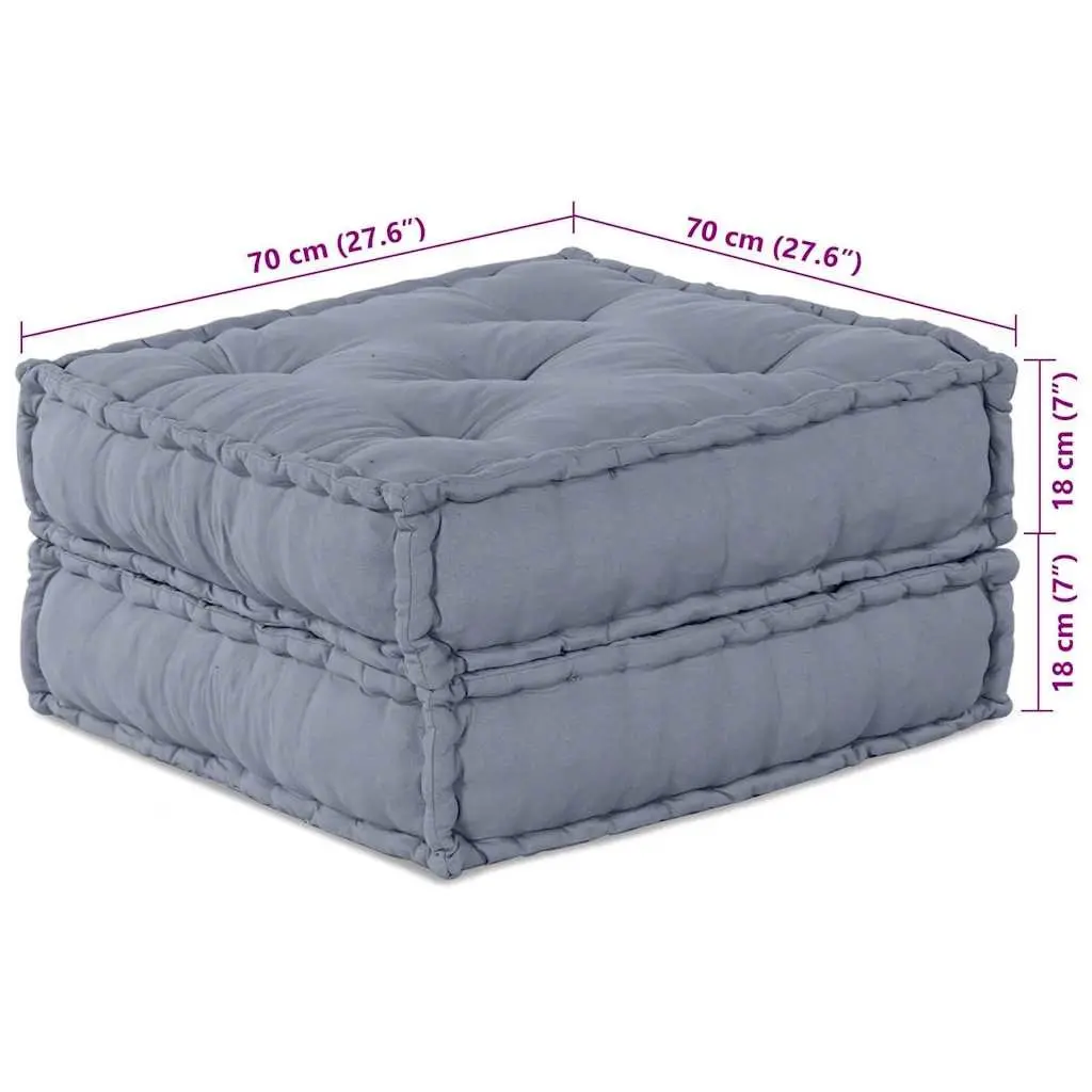 Modular Sofa Unit Indoor Outdoor Use 70x70x36cm Grey Fabric Cushion