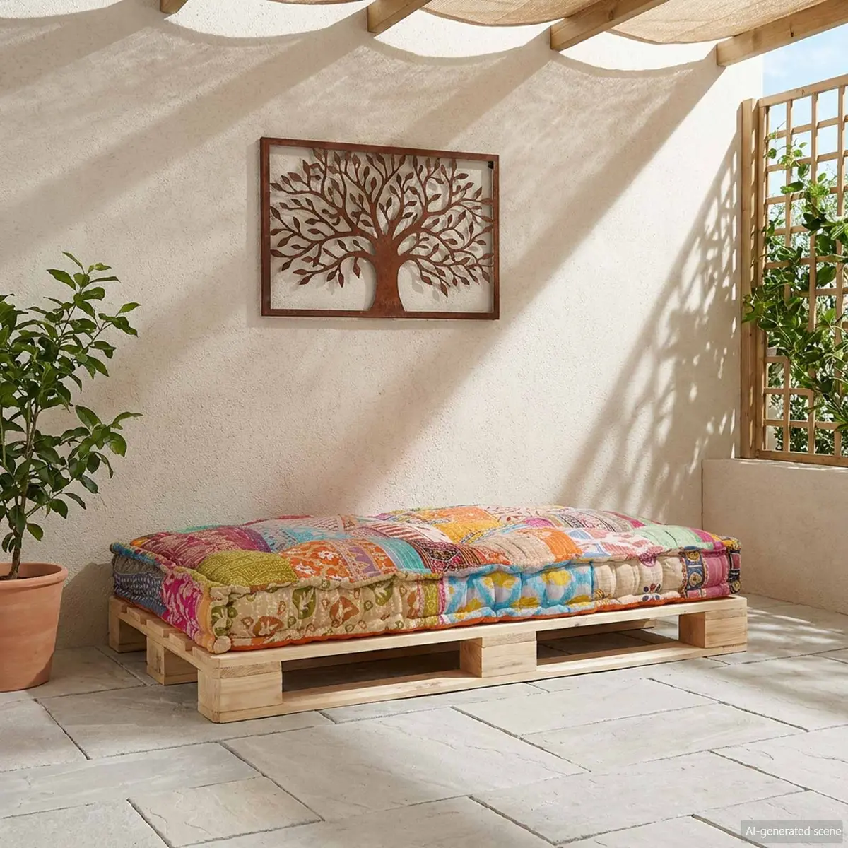 Pallet Sofa Cushion Multicolour 120 x 80 x 12 cm Modular Outdoor Indoor Seating