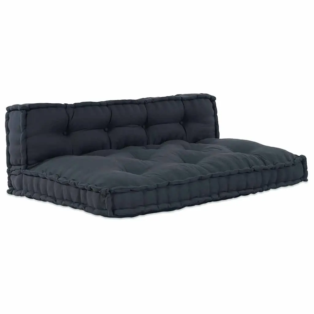Pallet Sofa Cushion 2 pcs Anthracite 120 x 80 x 38 cm Fabric Upholstery Modern