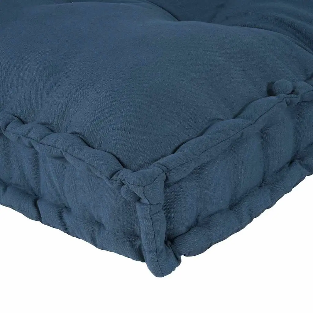 Pallet Sofa Cushion Modular Seating 120 x 80 x 38 cm Blue 3 Pieces Foam Fabric