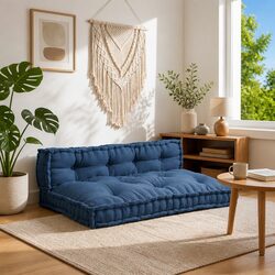 Reliable Pallet Sofa Cushions in Blue—Practical Comfort