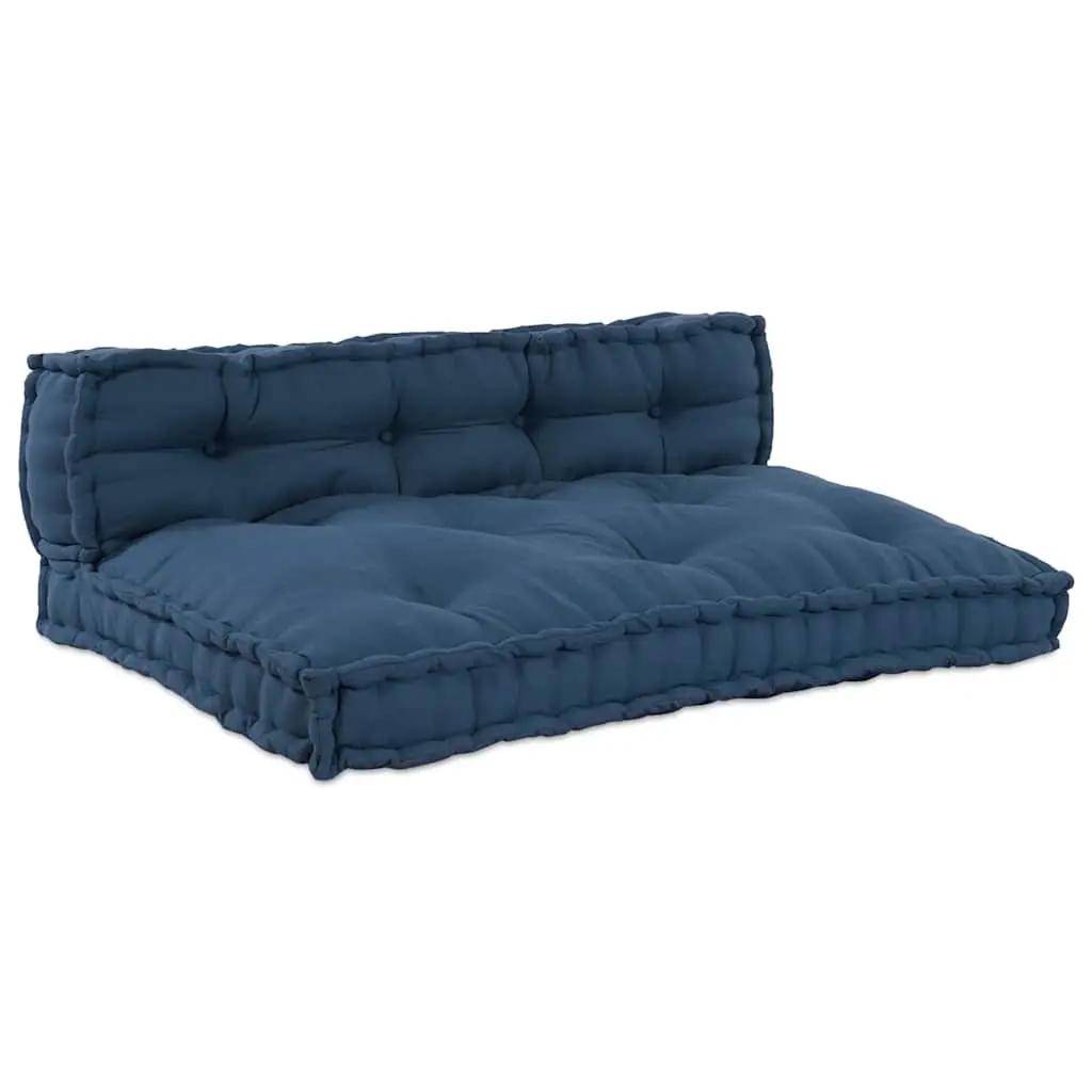 Pallet Sofa Cushion Indoor Outdoor 120 x 80 x 38 cm Blue 2 pcs Fabric