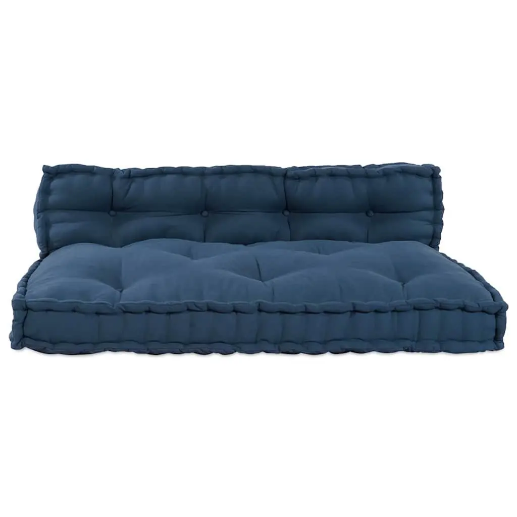 Pallet Sofa Cushion Indoor Outdoor 120 x 80 x 38 cm Blue 2 pcs Fabric