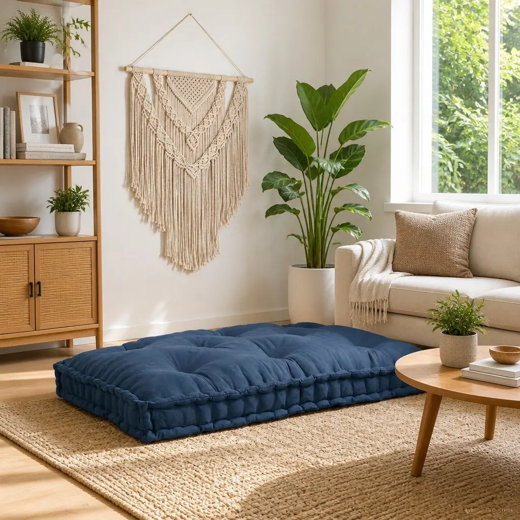 Blue Modular Pallet Sofa Cushion 120 x 80 x 12 cm