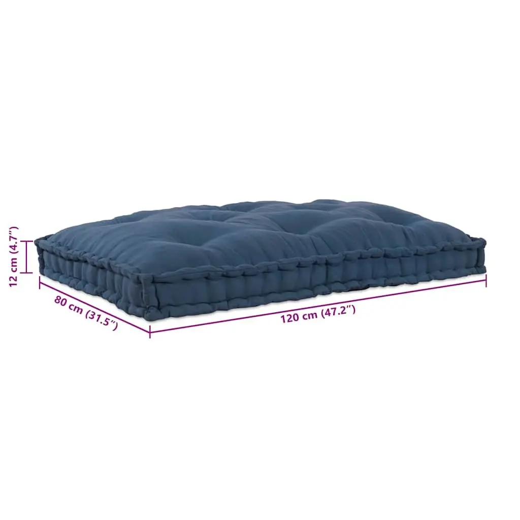 Pallet Sofa Cushion Indoor Outdoor 120 x 80 x 12 cm Blue Fabric