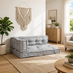 Comfortable Grey Sofa Cushions - 3 Pieces