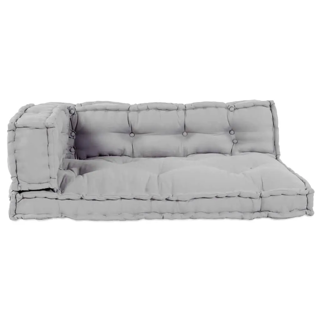 Modular Foam Seat Cushions Grey 120 x 80 x 38 cm Pallet Sofa Cushion Set 3 Pieces