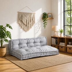 Reliable Grey Pallet Sofa Cushions - 2 pcs Set, 120x80x38cm