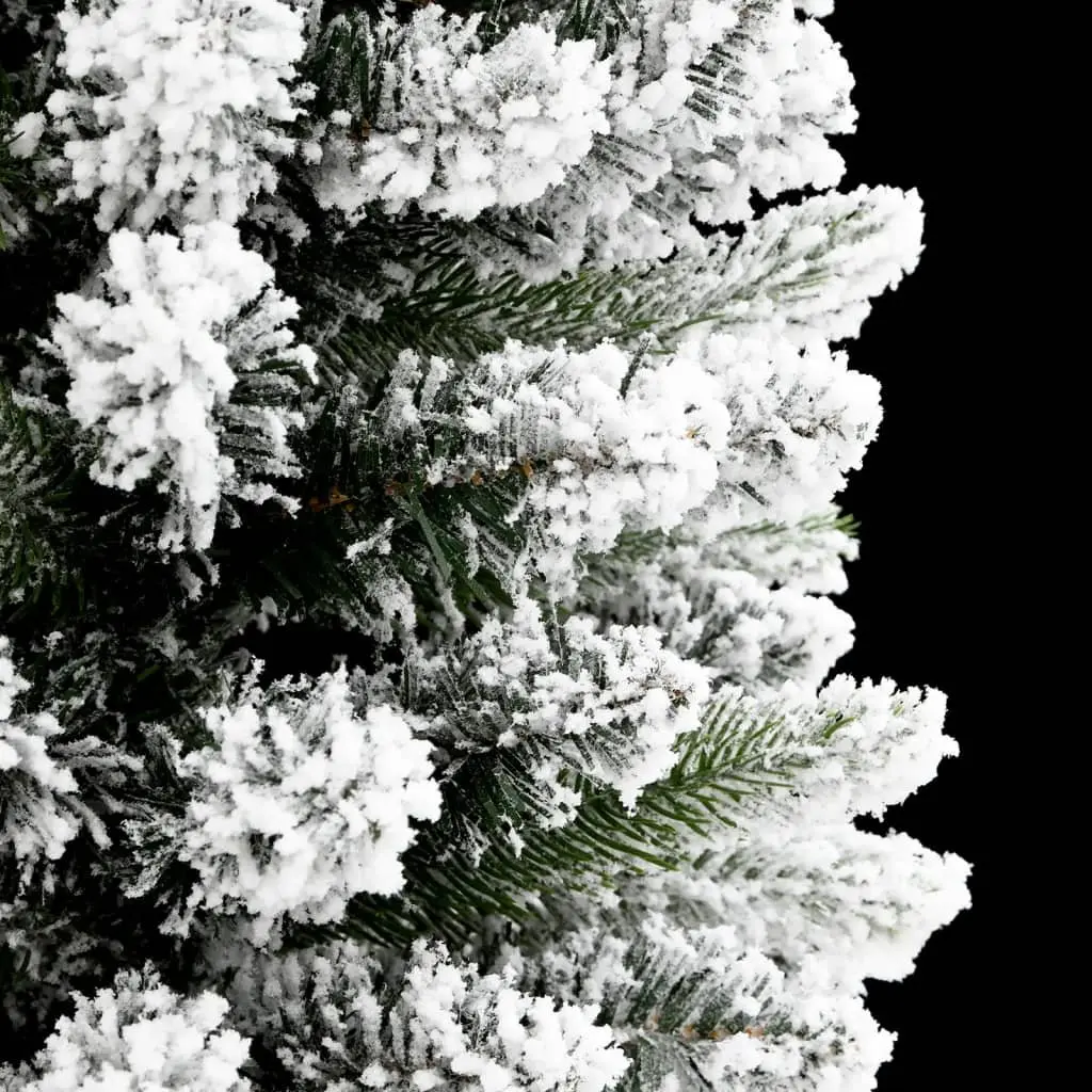 Slim Christmas Tree 150cm Flocked White Snowy Bushy Realistic Decoration