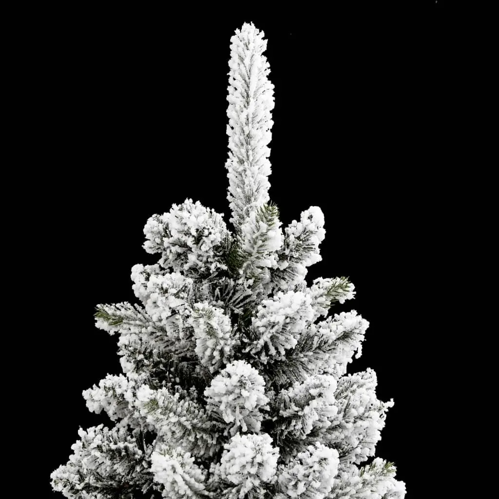 Slim Christmas Tree 150cm Flocked White Snowy Bushy Realistic Decoration