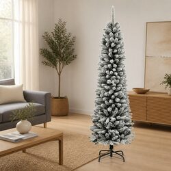 210cm White Flocked Christmas Tree: Durable and Charming