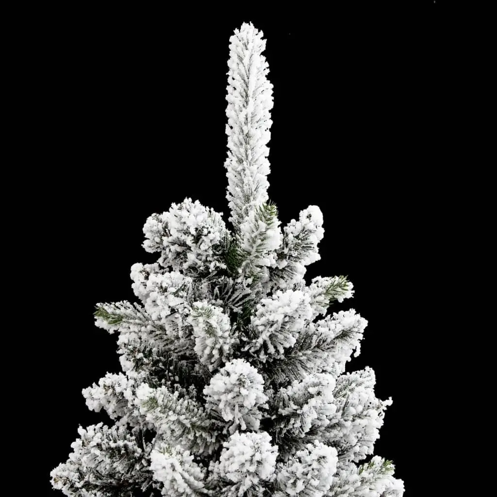 Artificial Christmas Tree Slim 210cm Flocked Snow White PVC PE