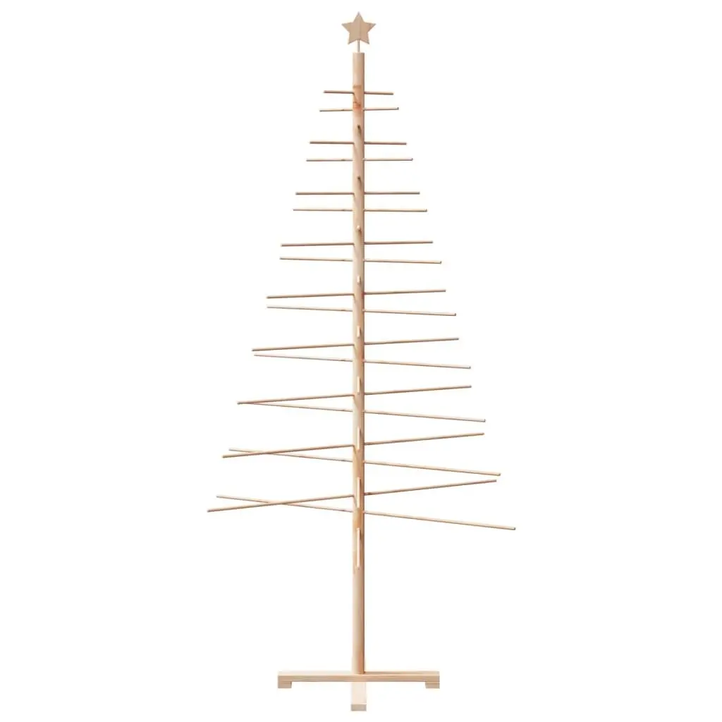 Wooden Christmas Tree Decoration 210cm Solid Pine Wood Brown Disassemblable