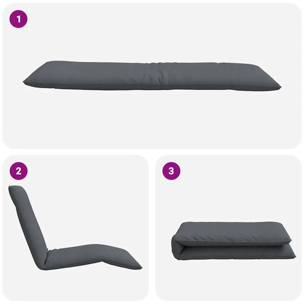 Folding Sun Lounger Anthracite Reclining Garden Beach Chair 5 Positions Portable