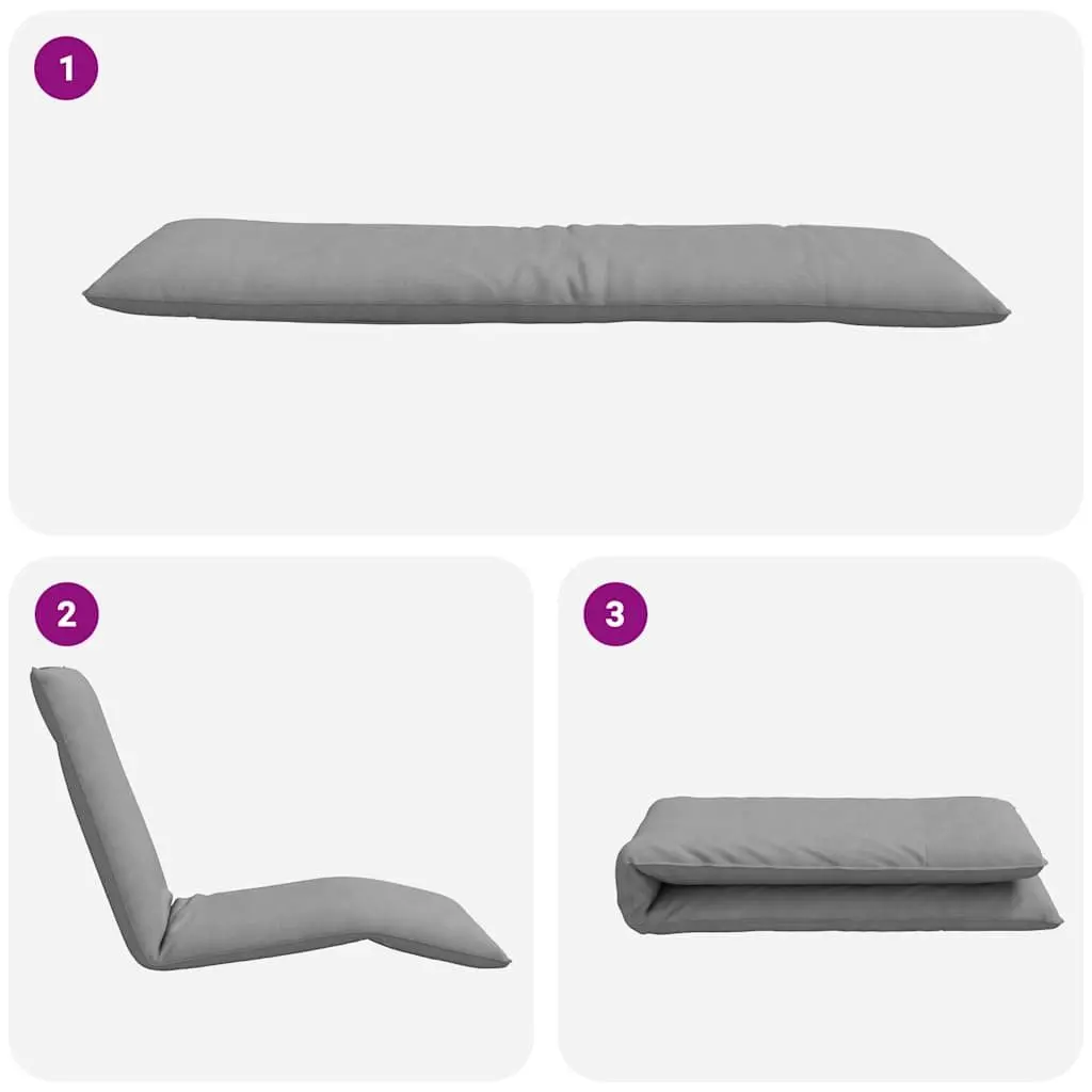 Folding Sun Lounger Grey Reclining Outdoor Chair 5 Positions