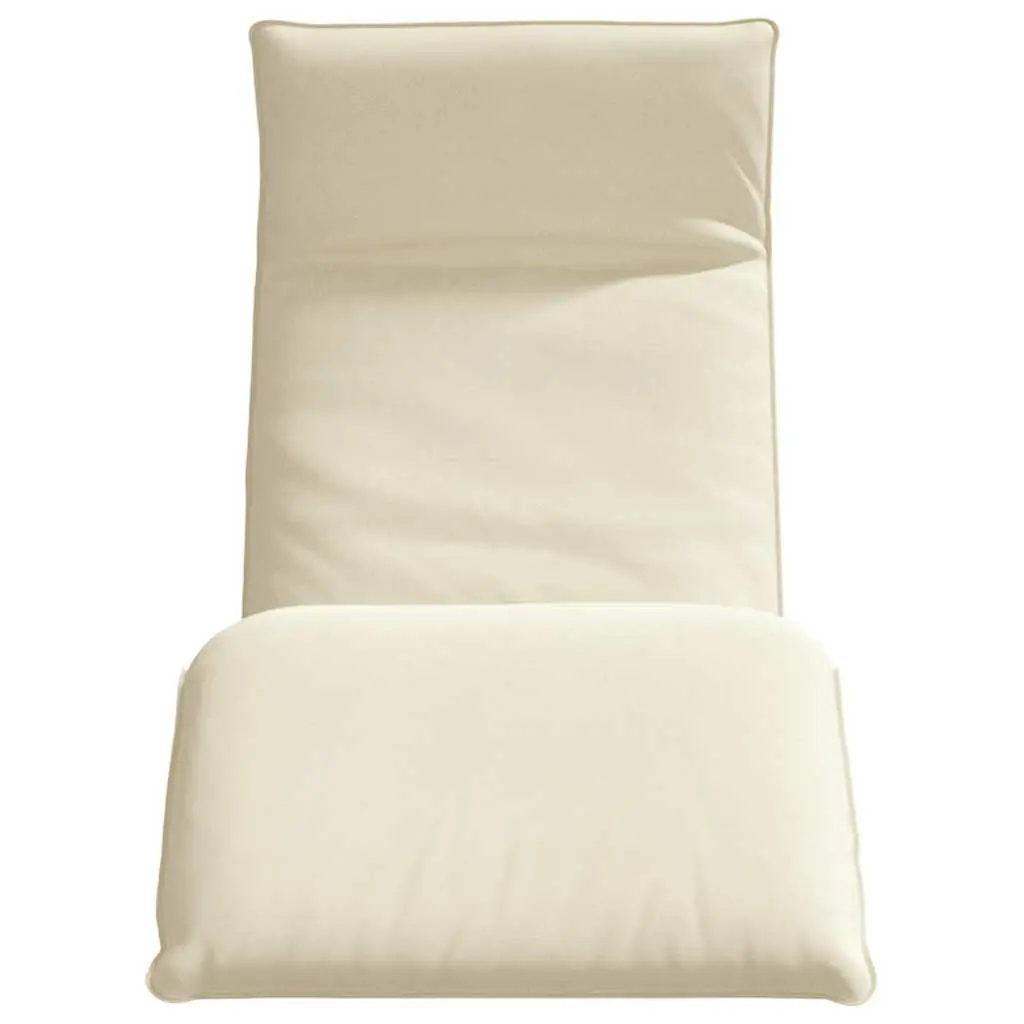 Folding Sun Lounger Reclining Chair Garden Beach Outdoor Seating Cream 5