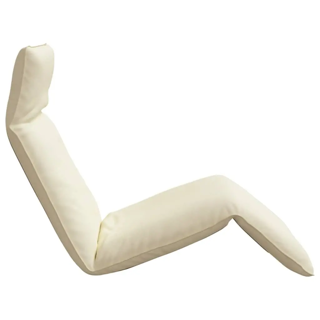 Folding Sun Lounger Reclining Chair Garden Beach Outdoor Seating Cream 5