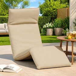 Practical Beige Folding Lounger for Ultimate Comfort