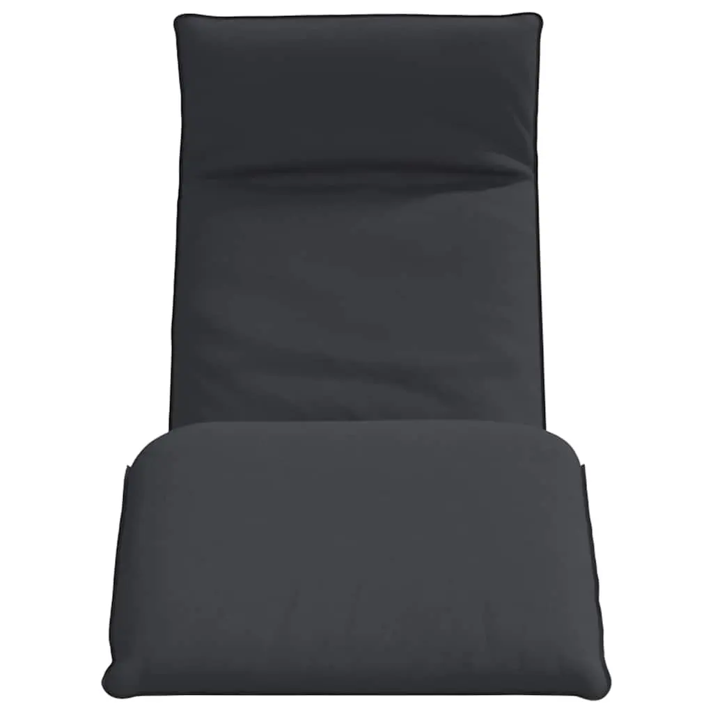 Folding Sun Lounger Recliner Chair Outdoor Seating 5 Positions Black