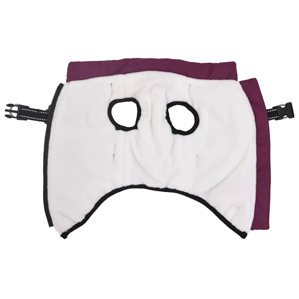 Dog Coat with Built-in Harness Waterproof Reflective Winter Jacket Purple Small