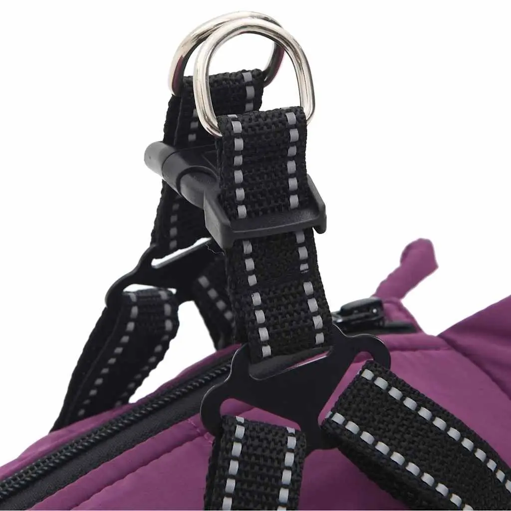 Dog Coat with Built-in Harness Waterproof Reflective Winter Jacket Pet Apparel M