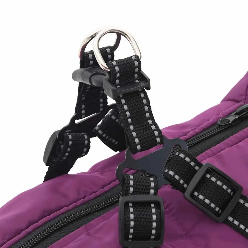 Dog Coat Waterproof Reflective Winter Jacket 3XL Purple