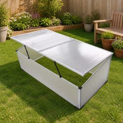 Cold Frame Greenhouse 2 Lids Polycarbonate Mini Garden Plant Protection