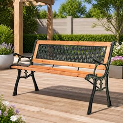 Warm and Inviting 122 cm Outdoor Wooden Garden Bench