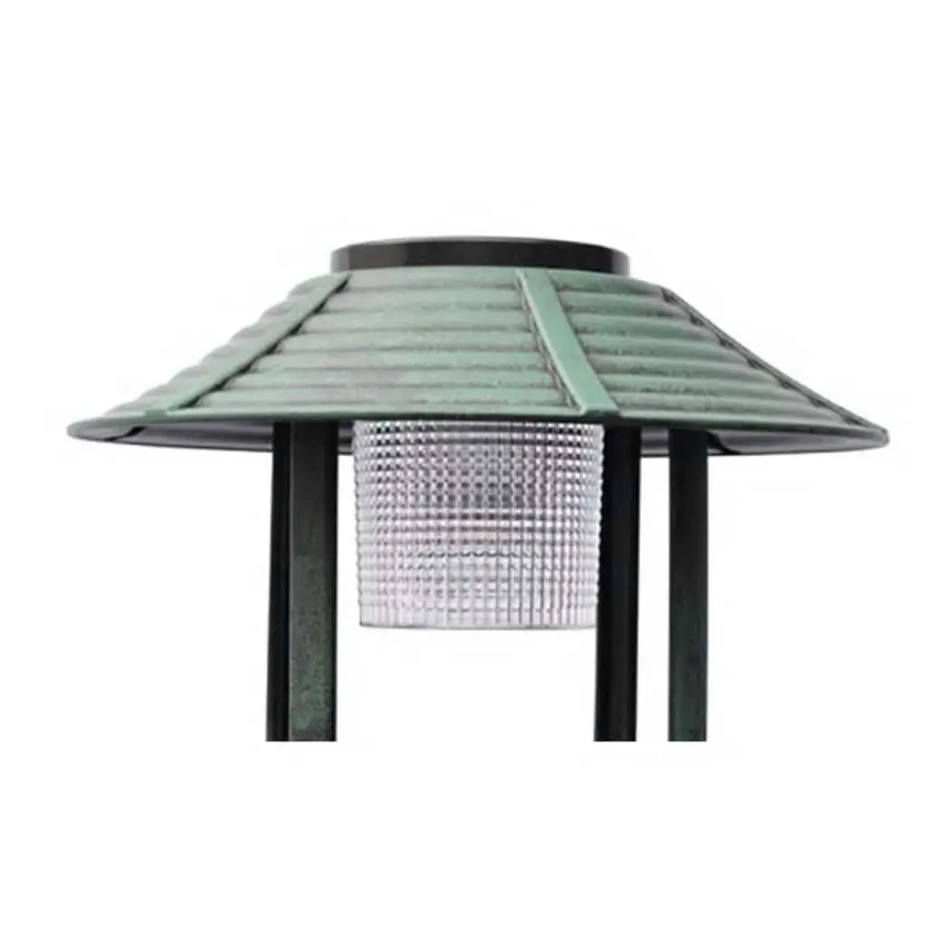 Bird Bath and Feeder Outdoor Garden Decor Solar Light Green